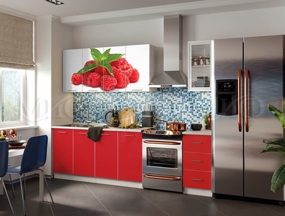 Кухонный гарнитур фотопечать Малина 2,0 в Ревде - изображение