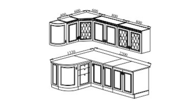 Кухонный угловой гарнитур Веста 1330х2200, цвет Сандал белый в Красноуфимске - изображение 2