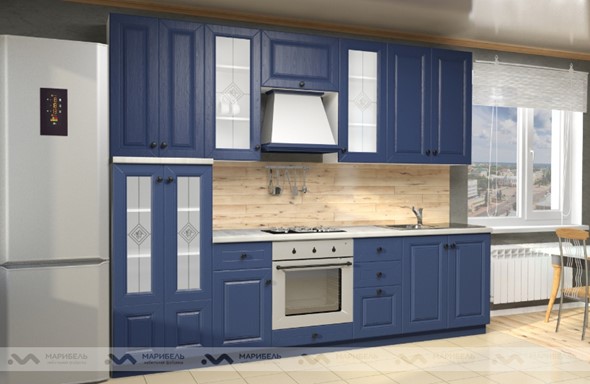 Модульный кухонный гарнитур Вена 2800, цвет Синий в Ревде - изображение