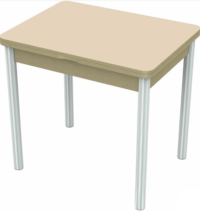 Кухонный раздвижной стол Бари хром №6 (стекло молочное/дуб выбеленный) в Красноуфимске - изображение