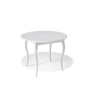 Круглый стол на кухню Kenner 1000С (Белый/Стекло белое глянец) в Кушве