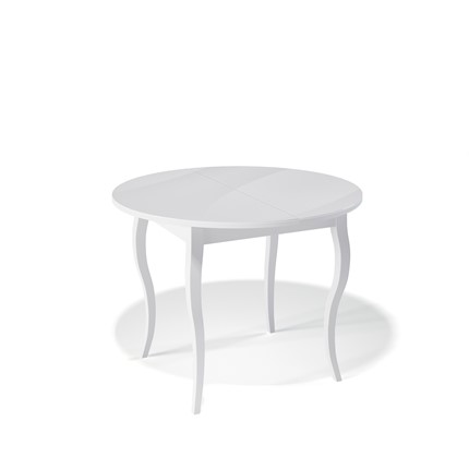 Кухонный раздвижной стол Kenner 1000С (Белый/Стекло белое глянец) в Кушве - изображение
