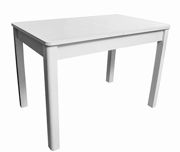 Стеклянный кухонный стол Айсберг-07 СТ1, белое ЛДСП/стекло белое/прямые массив белый в Екатеринбурге