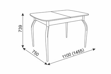 Кухонный раздвижной стол Танго, белый/геометрия в Кушве - предосмотр 2