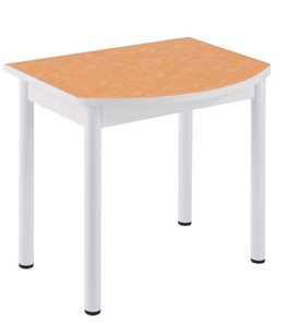 Кухонный пристенный стол НСПГ-02 ПЛ1, цветы манго/белое ЛДСП/36 прямые трубки крашеные белый в Кушве