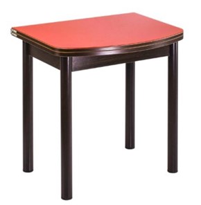 Стеклянный обеденный стол СПГ-01 СТ1, венге ЛДСП/стекло оранжевое/38 прямые трубки крашеные коричневый в Екатеринбурге