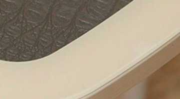 Стол на кухню ПГ-04 СТК, венге/стекло песочное/экокожа крокодил медный/35 гнутые хром в Екатеринбурге - предосмотр 1