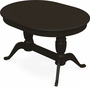Кухонный раздвижной стол Леонардо-2 исп. Овал, тон 11 (Морилка/Эмаль) в Кушве
