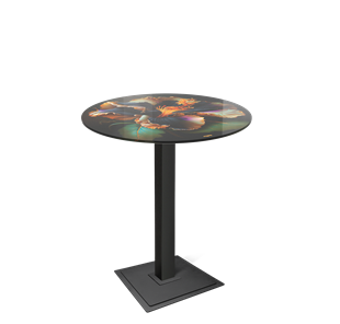 Барный стол SHT-TU5-BS1/H110 / SHT-TT32 80 стекло/МДФ (ночной цветок/черный) в Ревде