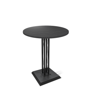 Стол обеденный круглый SHT-TU6-BS2/H110 / SHT-TT 80 ЛДСП (камень пьетра гриджио черный/черный) в Ирбите