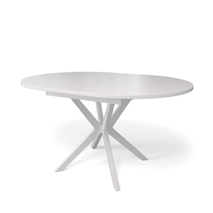 Кухонный стол раздвижной Kenner B1300 (Белый/Стекло белое сатин) в Первоуральске - изображение