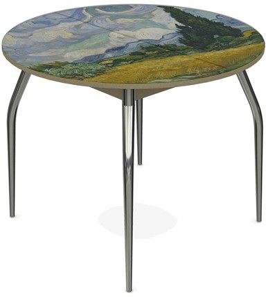 Раздвижной стол Ривьера исп. круг хром №5 (Exclusive h254/белый) в Красноуфимске - изображение