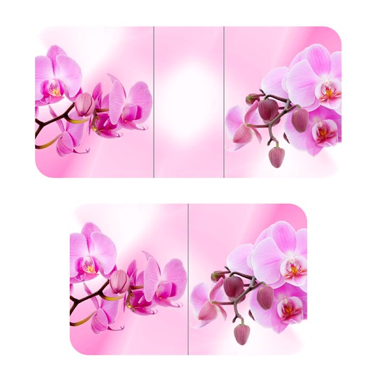 Кухонный стол раскладной ПГ-02СТФ белое/орхидея/39 прямые трубы хром в Кушве - изображение 2