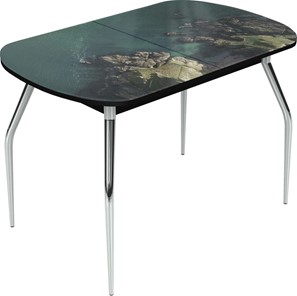 Раздвижной стол Ривьера исп.2 хром №5 (Exclusive h160/черный) в Первоуральске