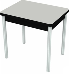 Раздвижной стол Бари хром №6 (стекло белое/черный) в Ревде