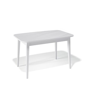 Кухонный раздвижной стол Kenner 1200M (Белый/Стекло белое глянец) в Кушве