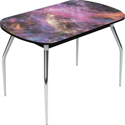 Раздвижной стол Ривьера исп.2 хром №5 (Exclusive h152/черный) в Кушве - изображение