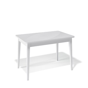 Обеденный раздвижной стол Kenner 1100M (Белый/Стекло белое сатин) в Ревде