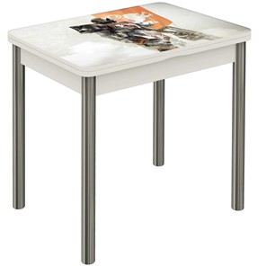 Раздвижной стол Бари хром №6 (Exclusive h190/белый) в Кушве