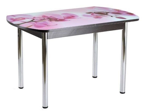 Кухонный стол раскладной ПГ-01СТФ венге/орхидея/39 прямые трубы хром в Кушве - изображение
