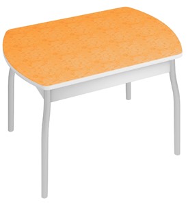 Кухонный обеденный стол Орфей-6, Оранжевые цветы в Каменске-Уральском
