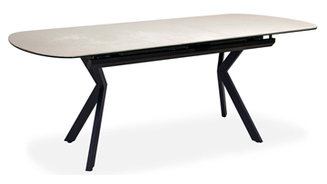 Кухонный раздвижной стол Шамони 1CX 140х85 (Oxide Avorio/Графит) в Полевском - предосмотр 1