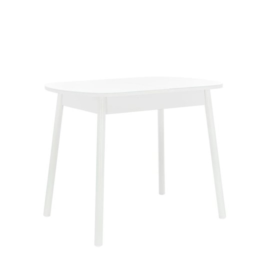 Кухонный раздвижной стол Leset Мидел мини (Металл белый/стекло белое) в Ревде - изображение 1