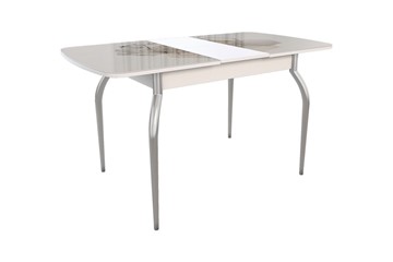 Кухонный раздвижной стол Танго, белый/геометрия в Кушве - предосмотр 1