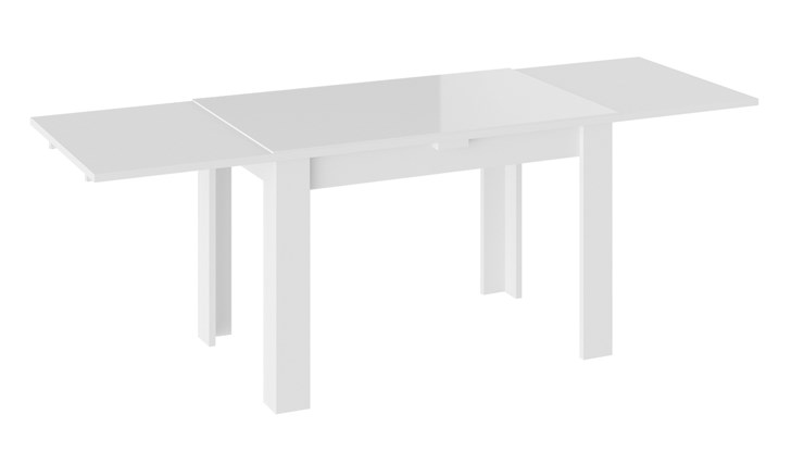 Раздвижной стол Норман тип 1, цвет Белый/Стекло белый глянец в Ревде - изображение 1