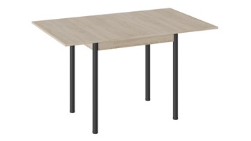 Обеденный раздвижной стол Родос тип 2 с опорой d40 (Черный муар/Дуб Сонома) в Красноуфимске - предосмотр 1