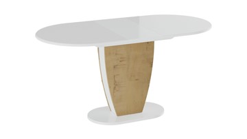 Кухонный стол раздвижной Монреаль тип 1 (Белый глянец/Бунратти) в Кушве - предосмотр 1