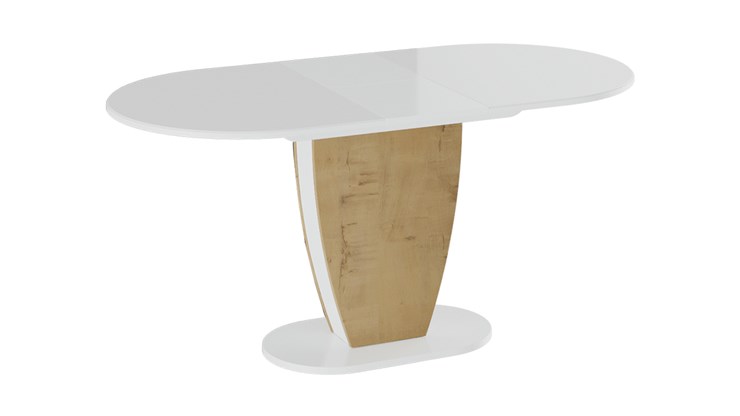 Кухонный стол раздвижной Монреаль тип 1 (Белый глянец/Бунратти) в Кушве - изображение 1