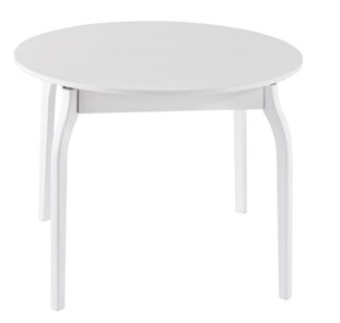Круглый стол на кухню ПГ-К ЛДСП, белый ЛДСП/45 гнутые массив белый в Ревде