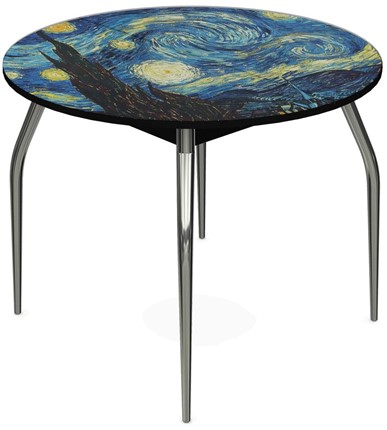 Кухонный раздвижной стол Ривьера исп. круг хром №5 (Exclusive h100/черный) в Ревде - изображение