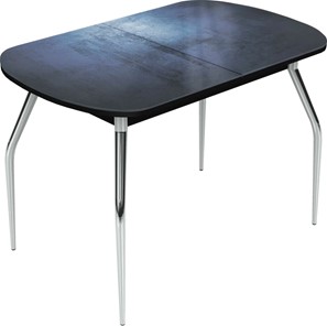Раздвижной стол Ривьера исп.2 хром №5 (Exclusive h149/черный) в Первоуральске