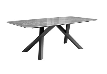 Кухонный стол DikLine KS220 керамика Monsoon (серый глянец JA688) / опоры черные в Каменске-Уральском
