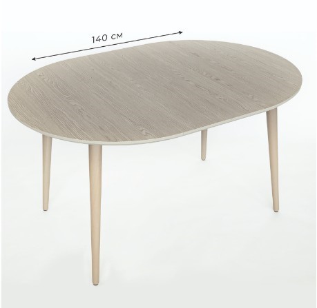 Кухонный стол круглый Дуб Mix Match д. 100 см МДФ в Первоуральске - изображение 3
