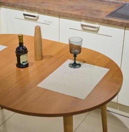 Кухонный раздвижной круглый стол Орех Гварнери д. 90 см ЛДСП в Кушве - изображение 7