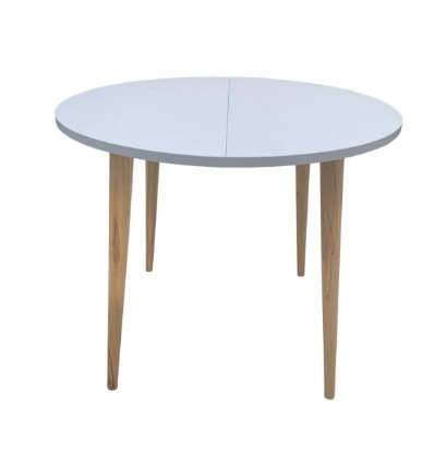 Обеденный круглый раздвижной стол Серый камень 90*90 см ЛДСП в Первоуральске - изображение 3