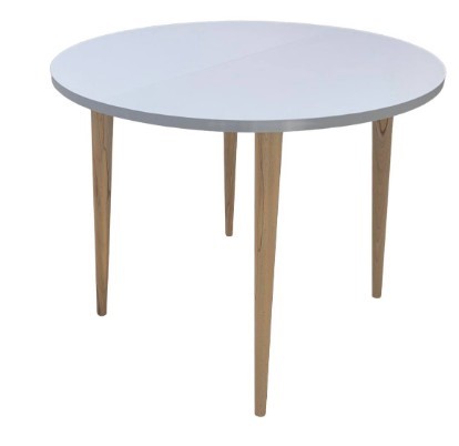 Обеденный круглый раздвижной стол Серый камень 90*90 см ЛДСП в Кушве - изображение