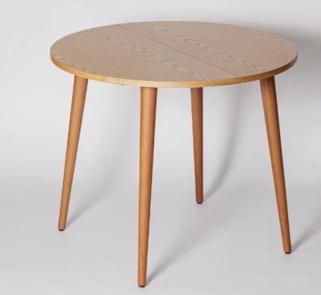 Кухонный стол круглый Шпон Дуба 677 С д. 100 см МДФ в Артемовском - изображение