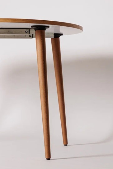 Кухонный раздвижной круглый стол Шпон Дуба  677 С д. 90 см МДФ в Артемовском - изображение 21