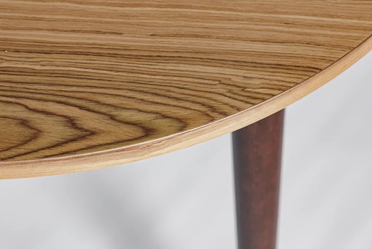 Кухонный стол круглый Шпон Ореха д. 100 см МДФ ножки вишня в Богдановиче - изображение 6
