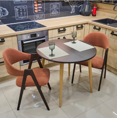 Кухонный стол круглый Венге 90*90 см ЛДСП в Кушве - изображение 6