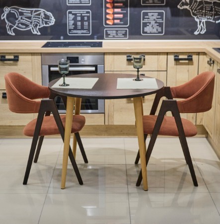 Кухонный стол круглый Венге 90*90 см ЛДСП в Ревде - изображение 7