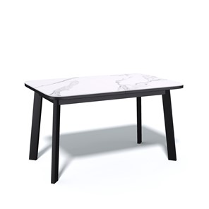 Кухонный стол раскладной AA1200 (черный/керамика мрамор белый) в Кушве
