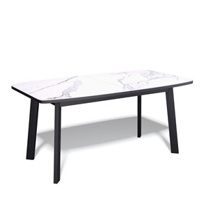 Кухонный стол раскладной AA1400 (черный/керамика мрамор белый) в Кушве