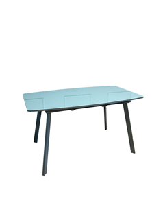Кухонный стол раздвижной AA1400 (серый/стекло серое глянец) в Первоуральске
