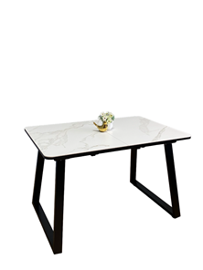 Обеденный раздвижной стол AZ1200 (черный/керамика мрамор белый) в Новоуральске