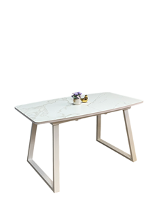 Кухонный стол раздвижной AZ1400 (белый/керамика мрамор белый) в Екатеринбурге